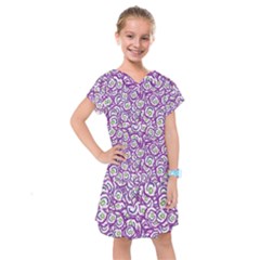 Funny Bacterias Drawing Motif Random Pattern Kids  Drop Waist Dress