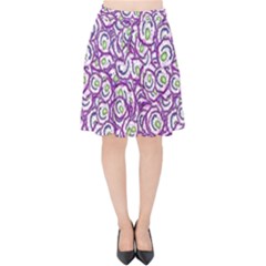 Funny Bacterias Drawing Motif Random Pattern Velvet High Waist Skirt by dflcprintsclothing