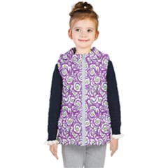 Funny Bacterias Drawing Motif Random Pattern Kids  Hooded Puffer Vest