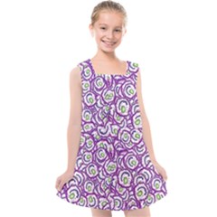 Funny Bacterias Drawing Motif Random Pattern Kids  Cross Back Dress by dflcprintsclothing