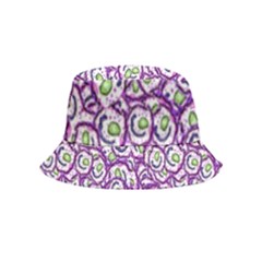 Funny Bacterias Drawing Motif Random Pattern Inside Out Bucket Hat (kids) by dflcprintsclothing