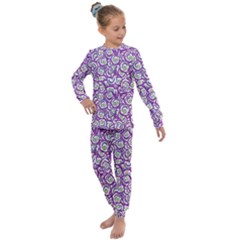 Funny Bacterias Drawing Motif Random Pattern Kids  Long Sleeve Set  by dflcprintsclothing