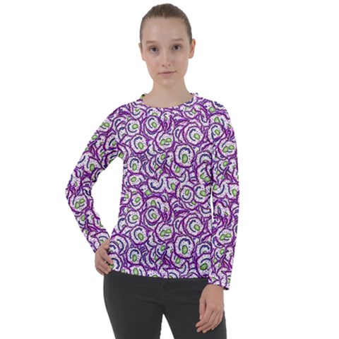 Funny Bacterias Drawing Motif Random Pattern Women s Long Sleeve Raglan T-shirt by dflcprintsclothing