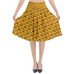 Pixel Art Mushroom Pattern Flared Midi Skirt by ExtraGoodSauce