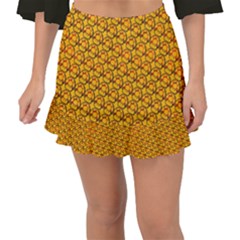 Pixel Art Mushroom Pattern Fishtail Mini Chiffon Skirt by ExtraGoodSauce