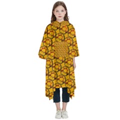 Pixel Art Mushroom Pattern Kids  Hooded Rain Ponchos by ExtraGoodSauce