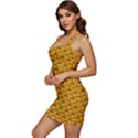 Pixel Art Mushroom Pattern Sleeveless Wide Square Neckline Ruched Bodycon Dress View2