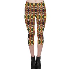 Colorful Geometric Pattern Design Capri Leggings  by ExtraGoodSauce