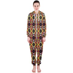 Colorful Geometric Pattern Design Hooded Jumpsuit (ladies)