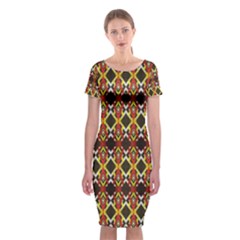 Colorful Geometric Pattern Design Classic Short Sleeve Midi Dress by ExtraGoodSauce