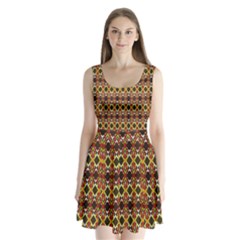 Colorful Geometric Pattern Design Split Back Mini Dress  by ExtraGoodSauce