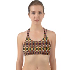 Colorful Geometric Pattern Design Back Web Sports Bra by ExtraGoodSauce