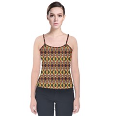 Colorful Geometric Pattern Design Velvet Spaghetti Strap Top by ExtraGoodSauce