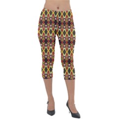 Colorful Geometric Pattern Design Lightweight Velour Capri Leggings  by ExtraAwesomeSauce