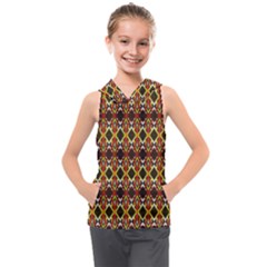 Colorful Geometric Pattern Design Kids  Sleeveless Hoodie by ExtraGoodSauce