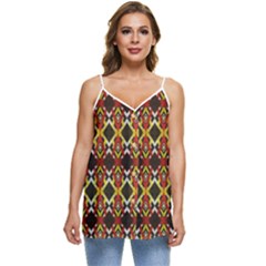 Colorful Geometric Pattern Design Casual Spaghetti Strap Chiffon Top by ExtraGoodSauce