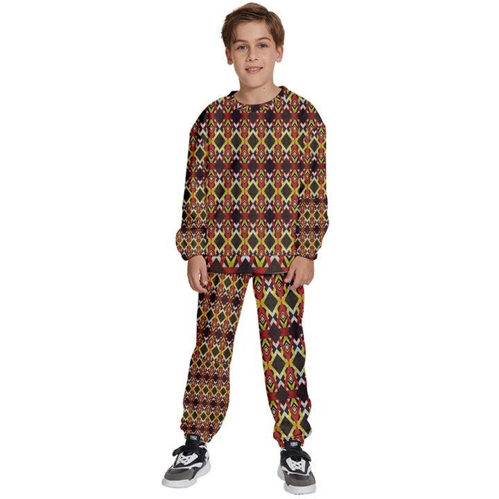 Colorful Geometric Pattern Design Kids  Sweatshirt set