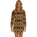 Colorful Geometric Pattern Design Womens Long Sleeve Shirt Dress View1