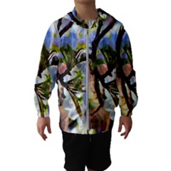 Springtime Pear Tree Blossoms Kids  Hooded Windbreaker