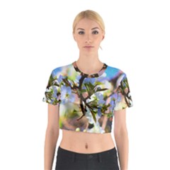 Springtime Pear Tree Blossoms Cotton Crop Top by ExtraGoodSauce