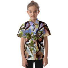 Springtime Pear Tree Blossoms Kids  Short Sleeve Shirt by ExtraGoodSauce