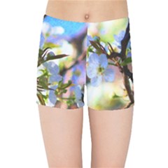 Springtime Pear Tree Blossoms Kids  Sports Shorts by ExtraAwesomeSauce