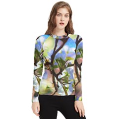 Springtime Pear Tree Blossoms Women s Long Sleeve Rash Guard by ExtraAwesomeSauce