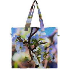 Springtime Pear Tree Blossoms Canvas Travel Bag by ExtraGoodSauce