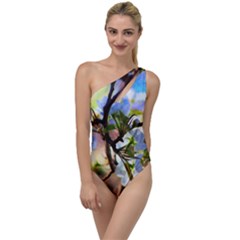 Springtime Pear Tree Blossoms To One Side Swimsuit by ExtraGoodSauce