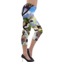 Springtime Pear Tree Blossoms Lightweight Velour Capri Leggings  View4