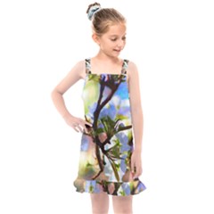 Springtime Pear Tree Blossoms Kids  Overall Dress by ExtraGoodSauce