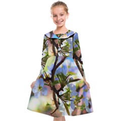 Springtime Pear Tree Blossoms Kids  Midi Sailor Dress by ExtraGoodSauce