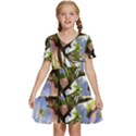 Springtime Pear Tree Blossoms Kids  Short Sleeve Tiered Mini Dress View1