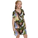 Springtime Pear Tree Blossoms Kids  Short Sleeve Tiered Mini Dress View3