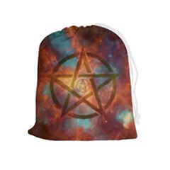 Enchanted Nebula Pentagram Art Drawstring Pouch (xl) by ExtraGoodSauce