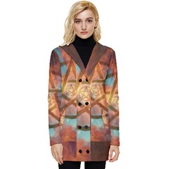 Enchanted Nebula Pentagram Art Button Up Hooded Coat  by ExtraGoodSauce