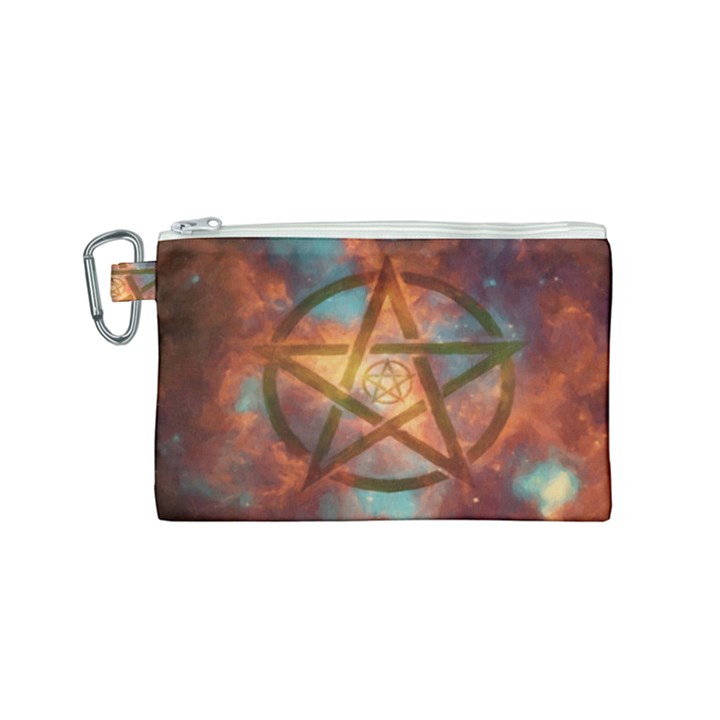 Enchanted Nebula Pentagram Art Canvas Cosmetic Bag (Small)