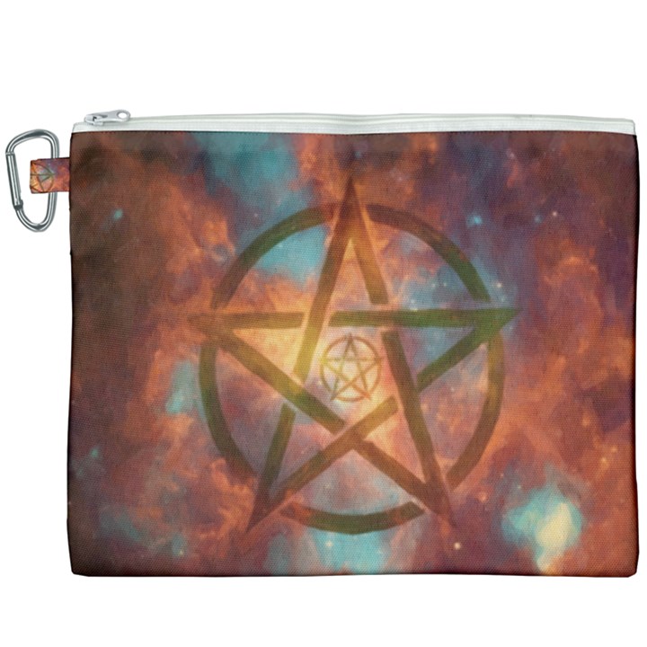 Enchanted Nebula Pentagram Art Canvas Cosmetic Bag (XXXL)