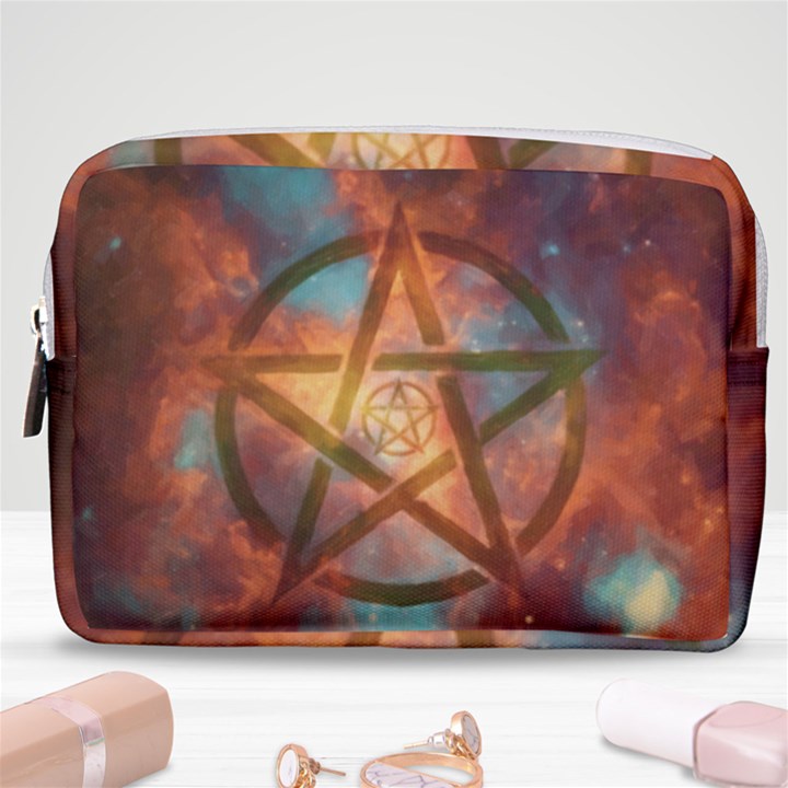 Enchanted Nebula Pentagram Art Make Up Pouch (Medium)