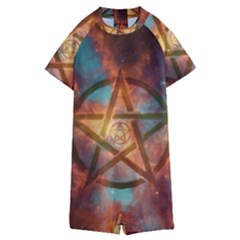 Enchanted Nebula Pentagram Art Kids  Boyleg Half Suit Swimwear by ExtraGoodSauce