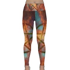 Enchanted Nebula Pentagram Art Lightweight Velour Classic Yoga Leggings by ExtraGoodSauce