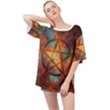 Enchanted Nebula Pentagram Art Oversized Chiffon Top View1