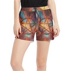 Enchanted Nebula Pentagram Art Women s Runner Shorts by ExtraGoodSauce