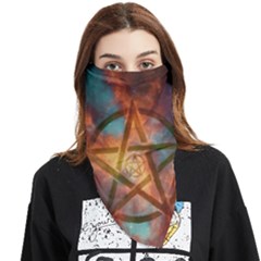 Enchanted Nebula Pentagram Art Face Covering Bandana (triangle) by ExtraGoodSauce