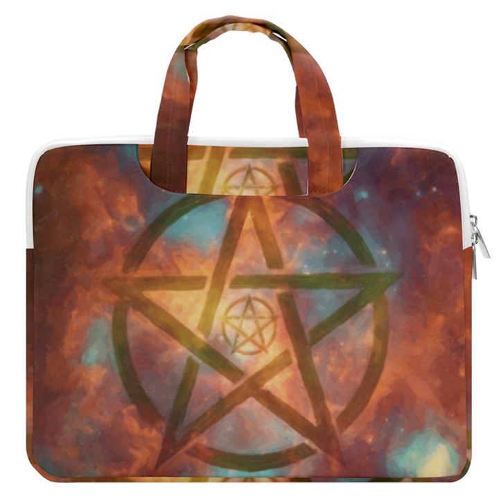 Enchanted Nebula Pentagram Art MacBook Pro 13  Double Pocket Laptop Bag