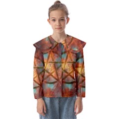 Enchanted Nebula Pentagram Art Kids  Peter Pan Collar Blouse by ExtraGoodSauce