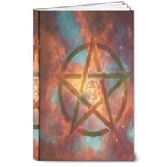 Enchanted Nebula Pentagram Art 8  X 10  Hardcover Notebook by ExtraGoodSauce