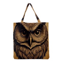 Owl Face Grocery Tote Bag by linceazul