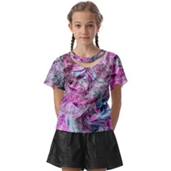  Blend On Pink Kids  Front Cut T-shirt by kaleidomarblingart