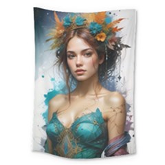 Exotic Young Woman Large Tapestry